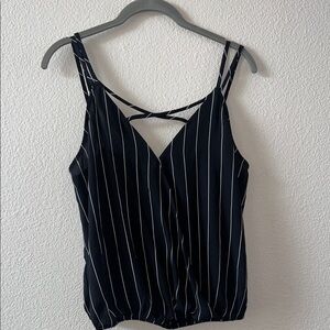Active USA Black and White Striped Camisole
